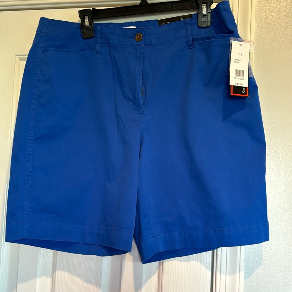 Kim Rogers Ollie super stretch Blue Women's Shorts size 14 average NEW